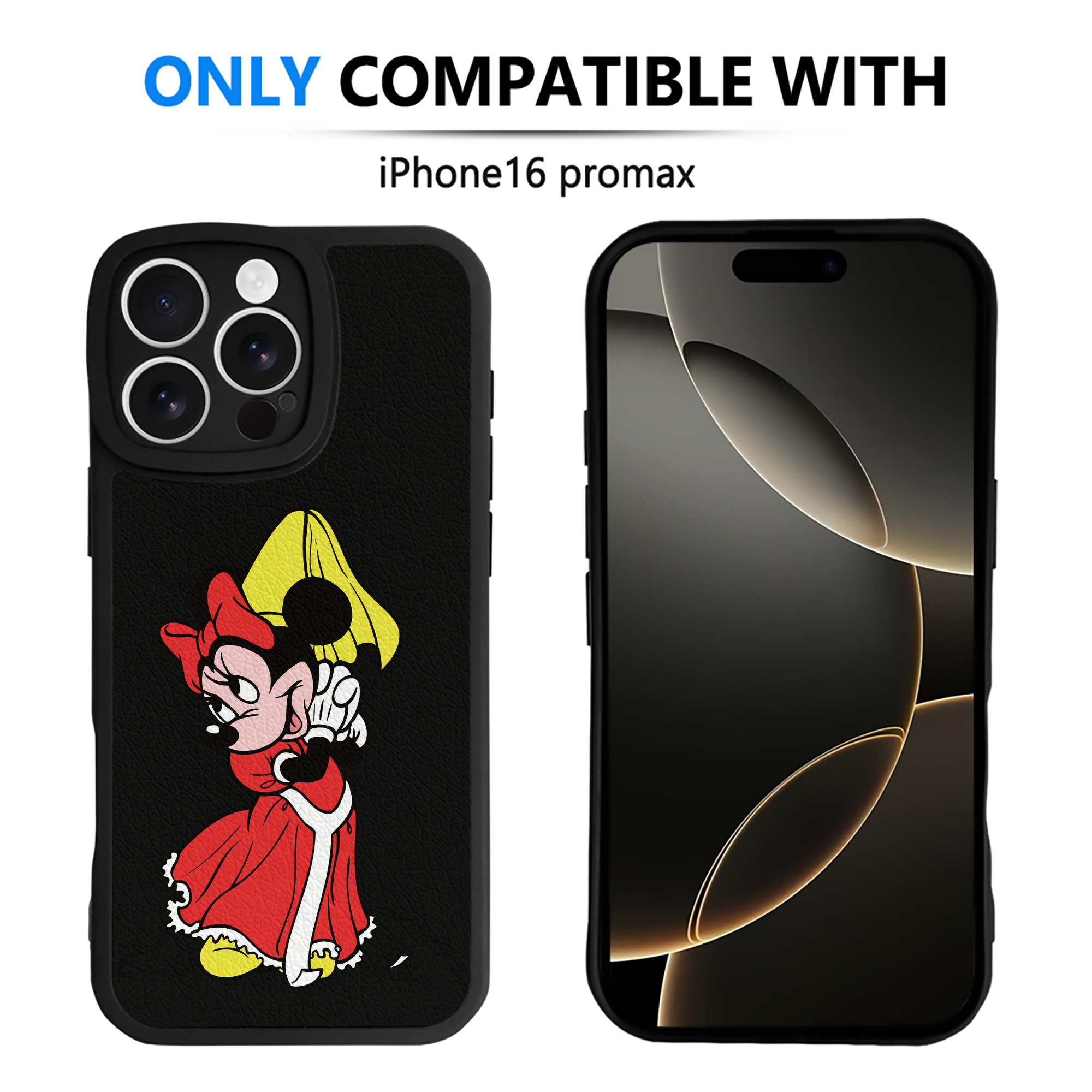 （画像用） ミッキーマウス Mickey Mouse 【iPhone 16シリーズ対応】シリコンスマホケース（レザー調） 材質：シリコン